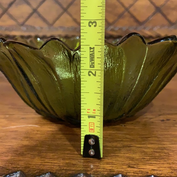 VTG Indiana Glass green sunflower Lily Pons bowl - Picture 10 of 11